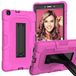 Samsung Tab A 8.0 (2019) T290/T295 hoes met standaard, duurzame, schokbestendig, harde hybride drielaagse beschermhoes, softshell, Apple tablet, siliconen hoes (roze + zwart)