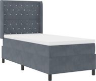 vidaXL Boxspringbed met matras Donkergrijs 90 x 190 cm Fluweel