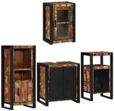 vidaXL Badkamermeubel Set 4 st Multikleur Massief hergebruikt hout