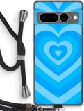 Case Company® - Google Pixel 7 Pro Hoesje met Koord - Hart Blauw