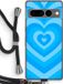 Case Company® - Google Pixel 7 Pro Hoesje met Koord - Hart Blauw