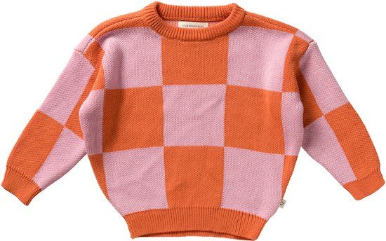 Your Wishes Check Knit Chunky Sweater Multicolor 134/140