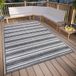 Hanse Home Temu Tapijt voor binnen en buiten, weerbestendig, modern strepenpatroon, waterdicht, robuust buitentapijt, plat weefsel voor tuin, balkon, terras, woonkamer, grijs-beige, 76 x 150 cm