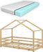 In And OutdoorMatch And OutdoorMatch Kinderbed Bailee - Kersenwood - Huisbed - met matras en valbeveiliging - 70 x 140 cm - houtkleur