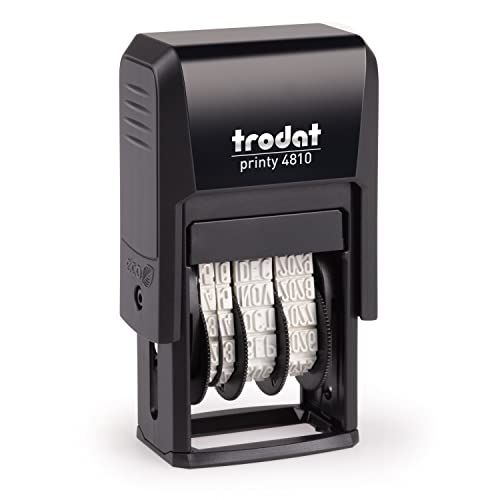 Trodat Printy 4810 Datumstempel, maand in letters, 3,8 mm, Duits, opdrukkleur zwart, 20 x 4 mm