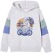 Vertbaudet Sweater met capuchon met print gemêleerd wit