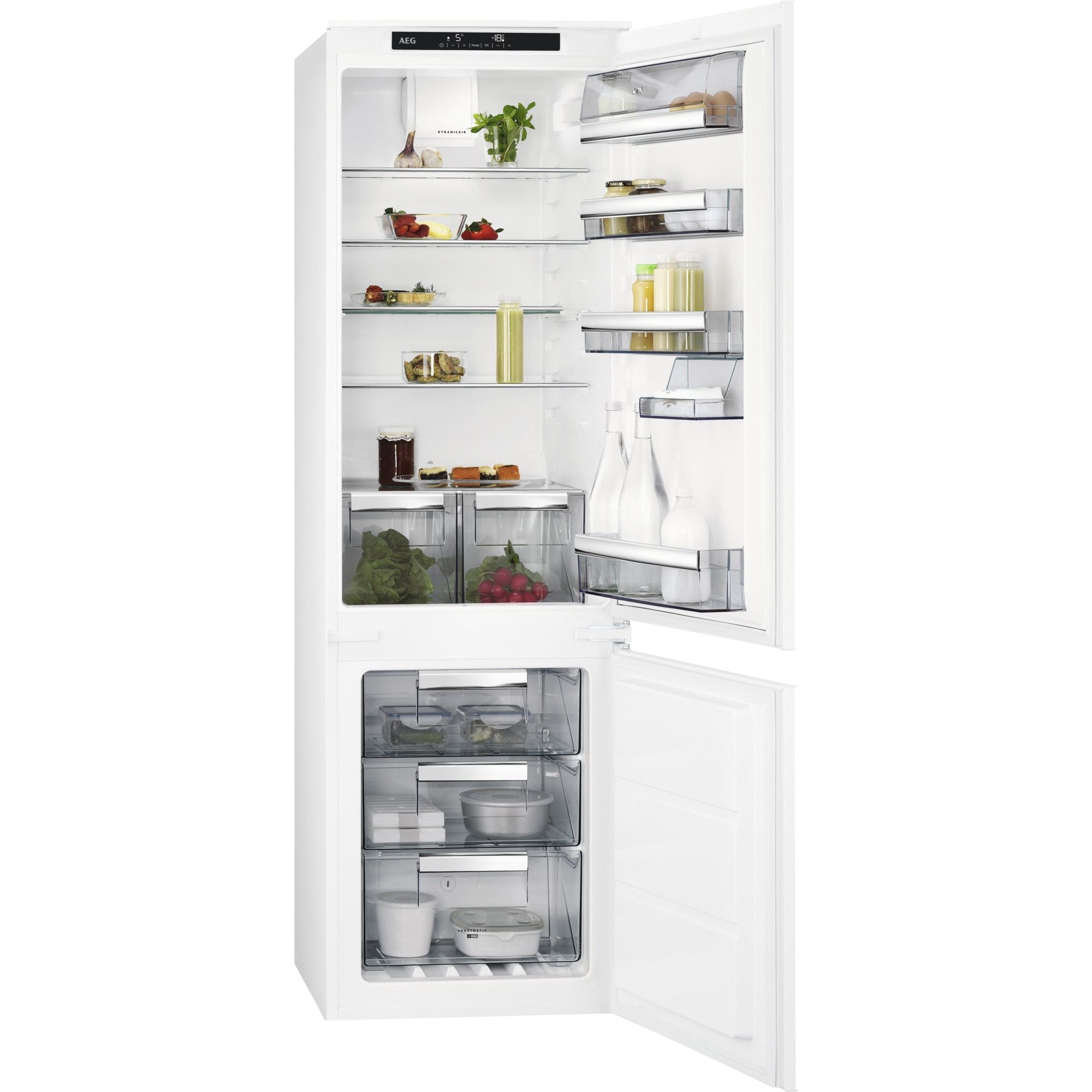AEG SCE818F6TS Koel-vriescombinatie | Inbouw | 253L | Wit