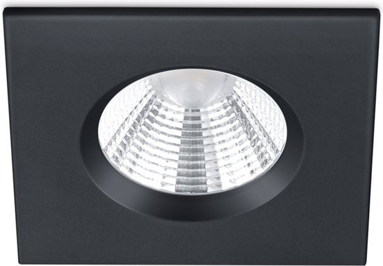 BES LED LED Spot - Inbouwspot - Trion Zagrona - 5W - Waterdicht IP65 - Dimbaar - Warm Wit 3000K - Mat Zwart - Aluminium - Vierkant