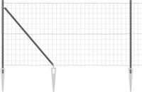 vidaXL Euro-hek met grondpennen 25 x 1 m PVC-Coated Staal Grijs Mesh
