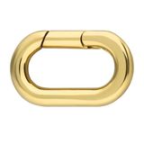 Lucardi Dames Stalen goldplated charm sluiting ovaal - Hanger - Staal - Goudkleurig