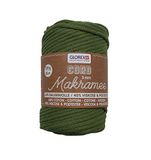 GLOREX 5 1006 05 - Macramékoord 3 mm, superzacht textielgaren van 60% katoen / 40% viscose, voor haken, breien, knopen en textieldesign, 250 g, ca. 85 m, geweven olijfkleurig
