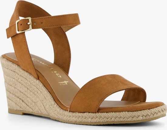 Tamaris dames espadrilles met sleehak zwart - Maat 40