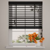 DTCH® Bamboe Houten Jaloezie - Easy Natural - 50 mm - Black - 210 x 240 cm