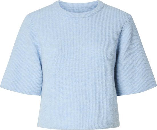 PIECES - PCSILLY SS O-NECK KNIT CARDIGAN NOOS BC - Cardigan - Women - Cashmere Blue - L