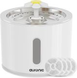 Auronic Drinkfontein - Waterfontein voor Hond en Kat - 2,4L - Wit - Incl. 4 Filters en 2 Borstels