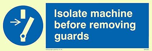 Viking Signs Viking Signs MM295-L15-PV "Isolate Machine Before Removing Guards" Sign, Foto luminescent Sticker, 50 mm H x 150 mm W