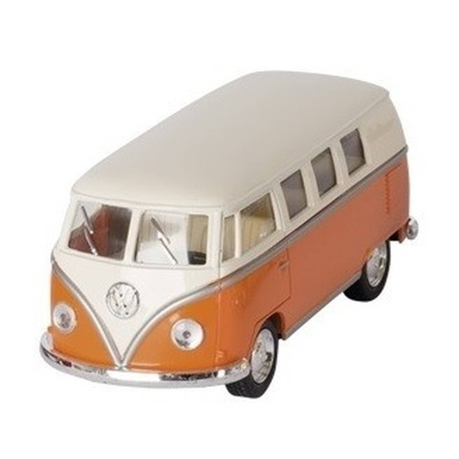 Goki Modelauto Volkswagen T1 two-tone oranje/wit 13,5 cm - speelgoed auto schaalmodel - miniatuur model