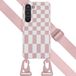 Selencia Hoesje Samsung Galaxy S23 - Siliconen Design - Roze / Irregular Check Sand Pink