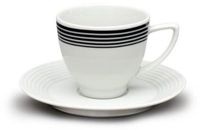 Thun 1794 Tasses avec soucoupe, Porcelaine, Lea, Cercle, 90 ml, Thun, 6 pièces