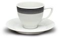 Thun 1794 Tasses avec soucoupe, Porcelaine, Lea, Cercle, 90 ml, Thun, 6 pièces