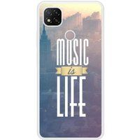 Redmi Bedrukt siliconen hoesje compatibel met Redmi 9C Music is life
