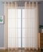 Gardinenbox 203322 Set van 2 gordijnen met inslagringen, transparant, voor woonkamer, voile, gordijn met ogen, loofband, H x B 245 x 140 cm, zand
