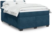 vidaXL Boxspringbed met matras, donkerblauw, 140x190 cm, fluweel