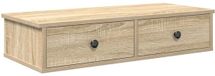 vidaXL Wandschap met lades 80x34x17 cm bewerkt hout sonoma eikenkleur
