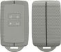 kwmobile siliconen autosleutel hoesje geschikt voor Renault 4-knops Smartkey (Keyless Go) - Met sleutelhanger oog - Hoesje met honingraat ontwerp in grijs / zwart