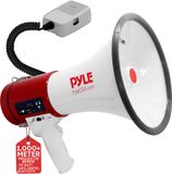 Pyle Megafoon Luidspreker - 50 Watt Luidsprekerhoorn - Draagbare Luidspreker met Sirene - Bullhorn met Afneembare Microfoon - Ideaal voor Politie en Cheerleading