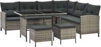 Juskys Polyrotan Loungeset Manacor Grijs