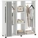 Armoire Penderie Blanche 120x40x128 cm, Meuble de Rangement Mobile à 6 Roulettes, Grande Capacité 120l, en Bois, Idéal Dressing et Chambre.