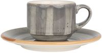 Bonna Aura Space - Tasse à expresso & soucoupe - 80 cc - Porcelaine - set de 6