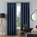 Sleepdown Getextureerde Rib Weave Potlood Plooi Verduisterende Gevoerde Gordijnen Thermisch Geïsoleerd voor Slaapkamer en Woonkamer 66 x 90 Inch Navy 2 Panelen