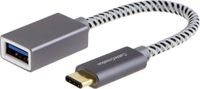 Cable Creations USB-C naar USB 3.0 A Kabel adapter, 0.15m, Zilver