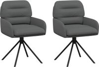 vidaXL Draaikrukken 2 stuks Kunstleer Grijs 59 x 59,5 x 90 cm