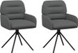 vidaXL Draaikrukken 2 stuks Kunstleer Grijs 59 x 59,5 x 90 cm
