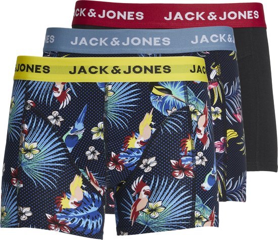 Jack &amp; Jones Boxershorts Heren Trunks  JACFLOWER BIRD Print 3-Pack - Maat  XL