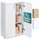 Casaria Boekenkast Vela - 3 Vakken Verstelbaar 115x60x28 cm - Wit