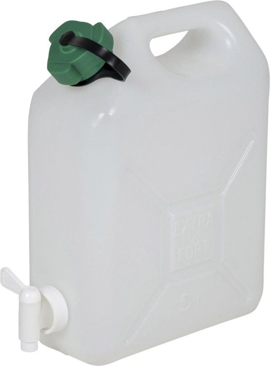 EDA Jerrycan - Met Kraan - 5 Liter - Wit - Kunststof