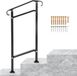 VEVOR Railing Trap Leuning Smeedijzeren Leuning Rail Rambarde 1-2 Stappen Verstelbaar 18,5 cm Hoek 0-30,8° Lijfwacht voor de Veiligheid van Trappen en Opstapjes Tuin Ingang Portaal 50x13,5x108 cm