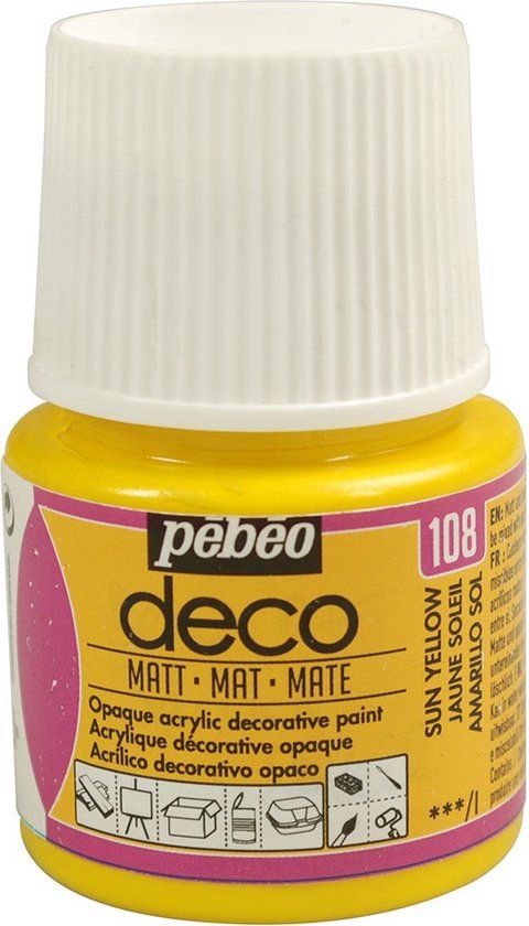 Pebeo Pébeo Verf zonnegeel - acryl mat - 45 ml