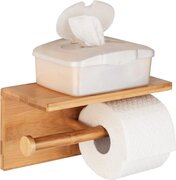 WENKO Toiletpapierhouder Duo Bamboe, toiletrolhouder Duo