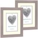 Zep 2x stuks houten fotolijst beige 9 x 13 cm / 13 x 18 cm