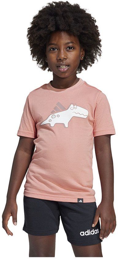 Adidas Adiraptor Graphic T-shirt Korte Mouwen Roze 5-6 Jaar Kinderen
