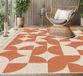 VINILIKO Design Vinyltapijt, geometrisch, terracotta, 140 x 200 cm, voor binnen en buiten, antislip, vintage design, vinyl tapijt, woonkamer, terras