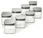 Arendo Bocaux de conservation, lot de 8 récipients en verre borosilicaté de 0,8 l avec couvercle en acier inoxydable, carrés, hermétiques, lot de 8, résistants à la chaleur, écologiques, durables, adaptés au micro-ondes