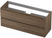 INK - Onderkast 2 Laden Greeploos met Houten Keerlijst - 1200x400x520 Mm - Zuiver Eiken