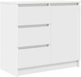 vidaXL Dressoir met lade 71x35x65 cm spaanplaat wit