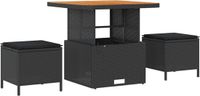 vidaXL Tuinset, 3-delig, zwart, polyrotan